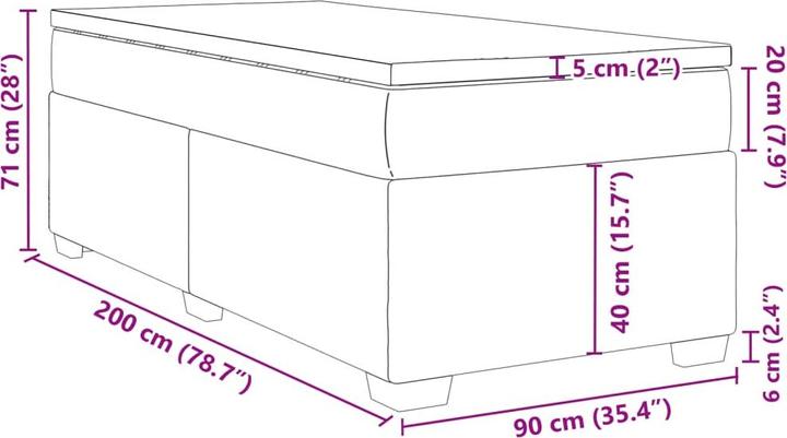 Produktbild vidaXL Boxspringbett (90 x 200 cm)