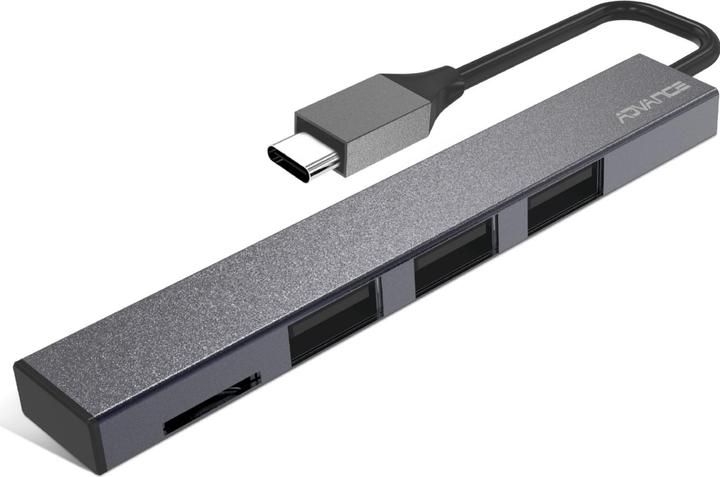 Actual product image Advance Hub USB 2.0 Type C Xpand Smart - 3 Ports Type A + Lecteur Micro-Sd (USB-C, 3 ports)
