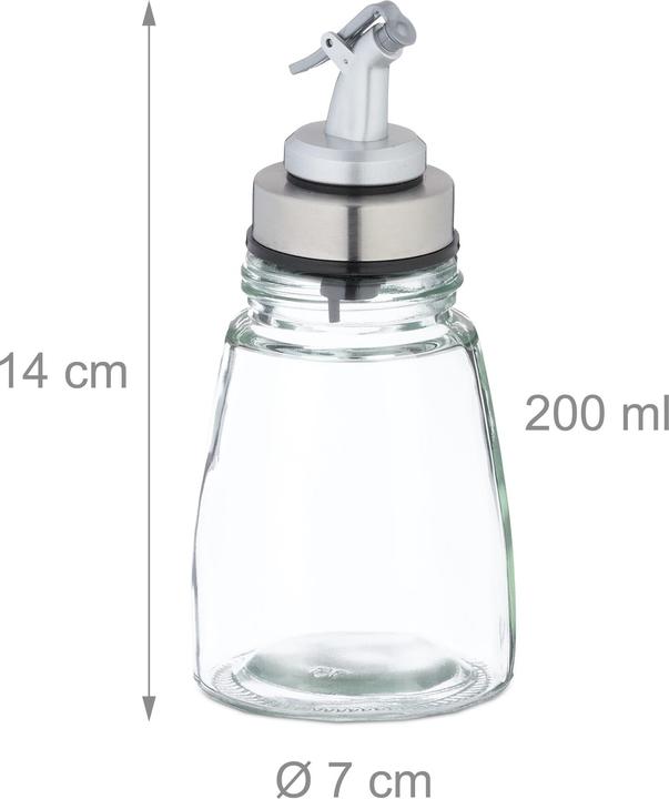 Produktbild Relaxdays Ölflasche Glas 3er Set nachfüllbar (200 ml)