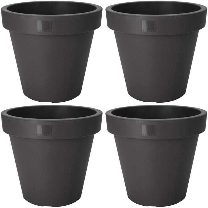 Image du produit ProGarden 4er-Set Blumentopf rund, anthrazit, Pflanztopf aus 100% recyclebarem Kunststoff, Ø 20 cm (20 cm)