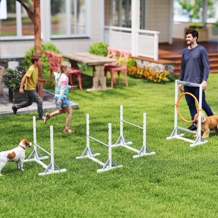 Produktbild PawHut Agility Set Tannenholz, Kunststoff Weiss (Agility)