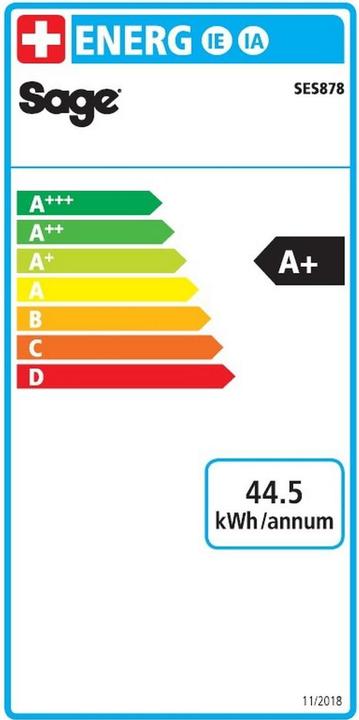Label énergétique Sage the Barista Pro (Fiche CH)