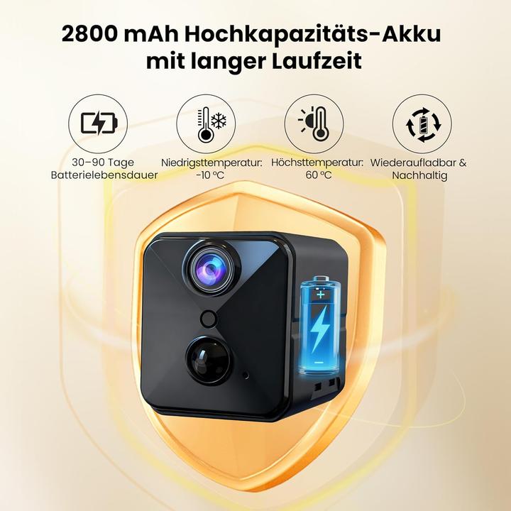 Produktbild Javiscam 4K Mini Überwachungskamera E7 mit Bewegungsmelder (3840 x 2160 Pixels)