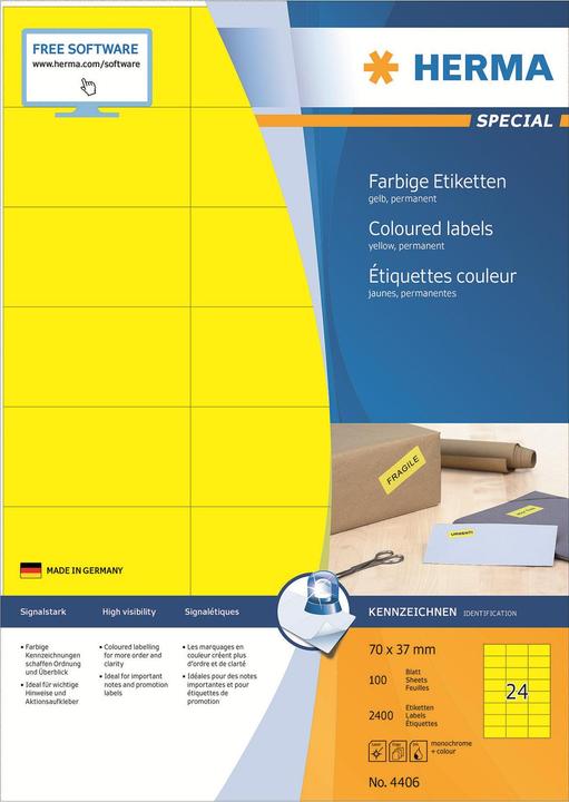 Productafbeelding HERMA Gekleurde etiketten A4