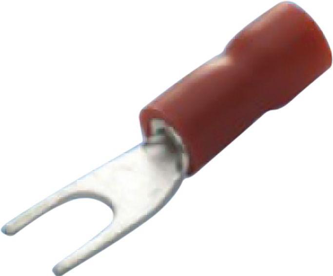 Image du produit RND Electronics Cosses à fourche isolées, rouge, 8mm, 0.5... 1.5mm², paquet de 100 pièces