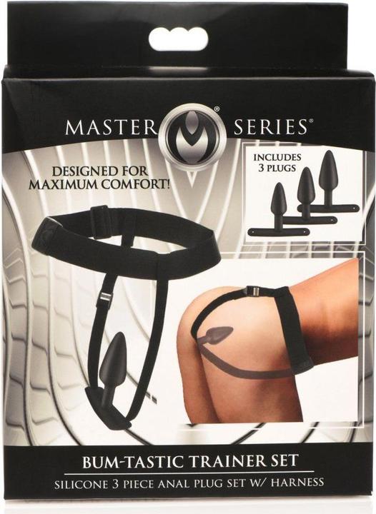 Produktbild Master Series Bum-Tastic Trainer Set Silicone 3 Piece Anal Plug Set with Harness