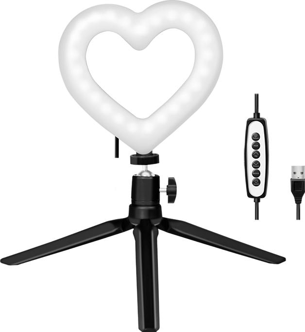 Actual product image LogiLink Heart-shaped LED stand with lighting control 15 RGB colour modes, 17 dynamic lighting effects