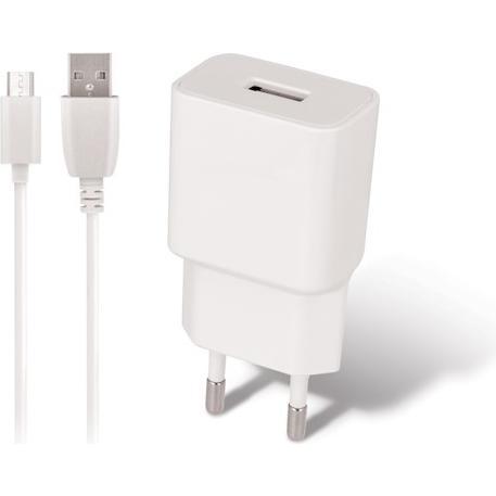 Maxlife MXTC-01 Ladegerät 1x USB 1A weiss + microUSB-Kabel, USB Ladegerät, Weiss