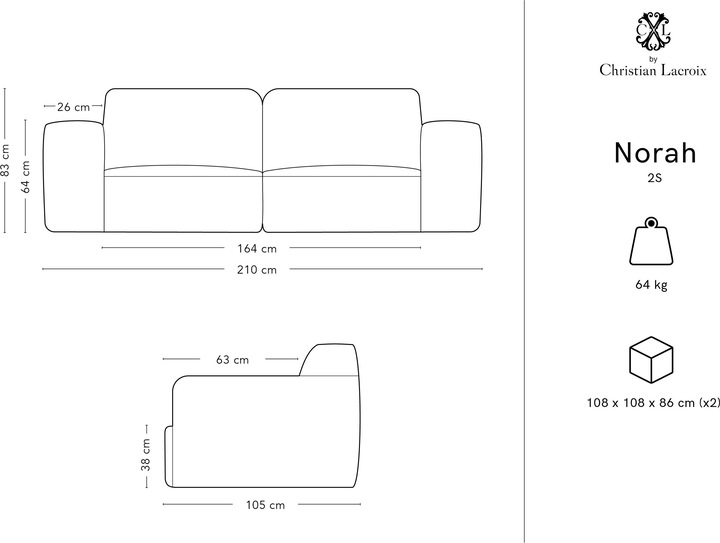 Actual product image CXL by Christian Lacroix Norah (3-seater, 4-seater, 2 person sofa)