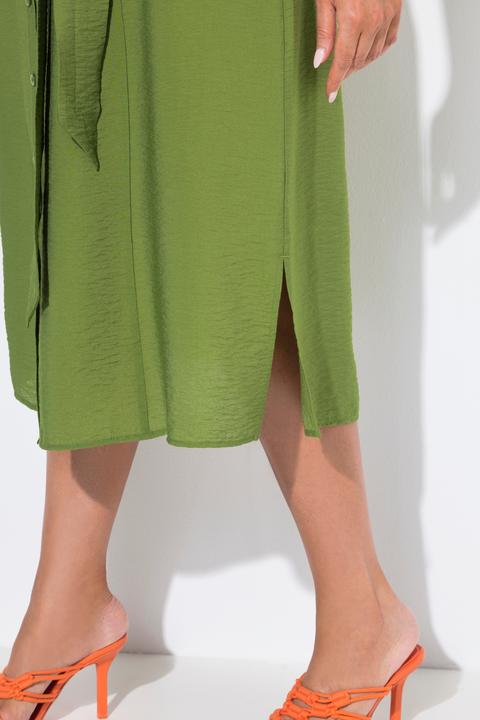 Actual product image Ulla Popken Textured Belted Button Down Dress (58)