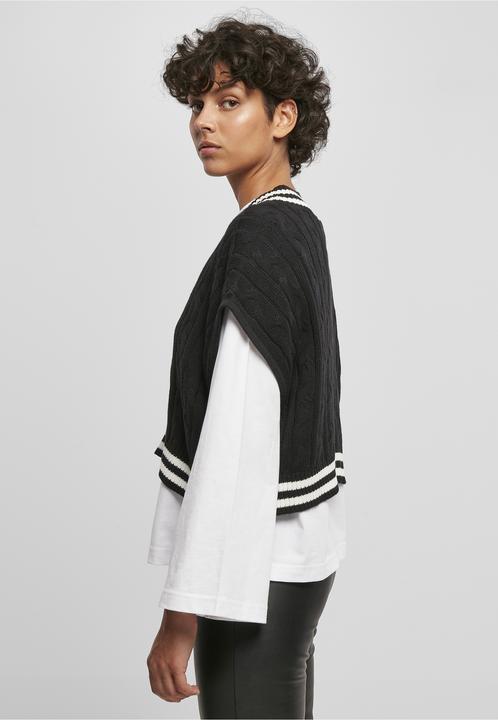 Produktbild Urban Classics Ladies Cropped Knit College Slipover - 19409 (S, XL)