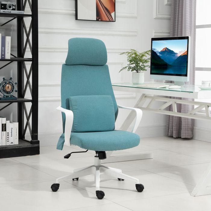 Image du produit Swisshandel24 chaise de bureau ergonomique avec fonction massage chaise de jeu en nylon bleu