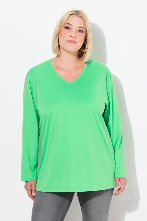 Produktbild Ulla Popken Shirt, V-Ausschnitt, Relaxed, Langarm (60)