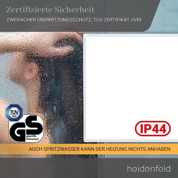 Produktbild Heidenfeld Infrarotheizung HF-HP100-2 Infrarot Wandheizung Heizkörper Heizung App (600 Watt) (600 W)