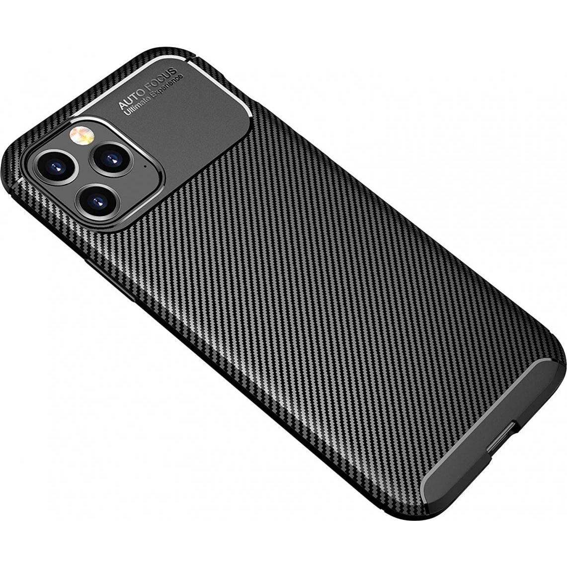 Thumbnail - Screenguard Apple iPhone 12 Pro Max Hülle Carbon Design TPU Case (Apple iPhone 12 Pro Max), Smartphone Hülle, Schwarz