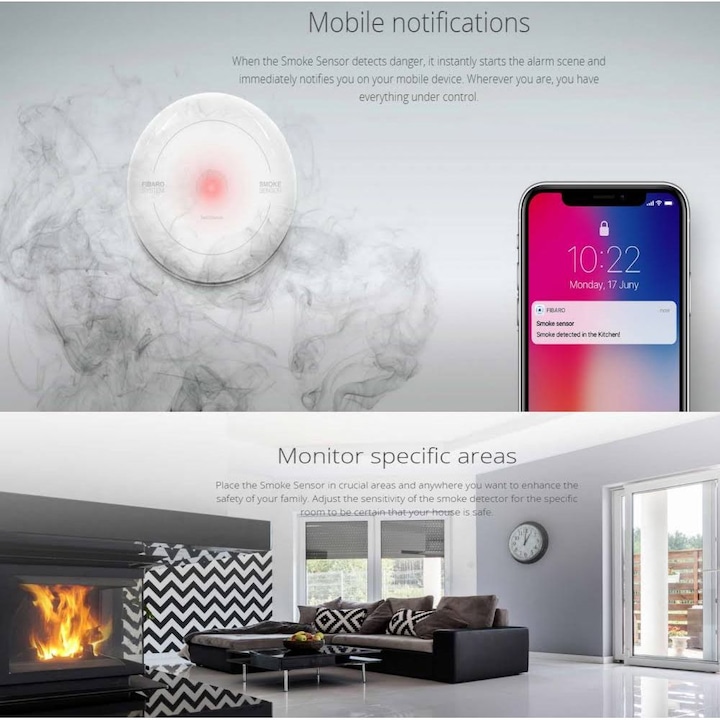 Actual product image Fibaro smoke sensor