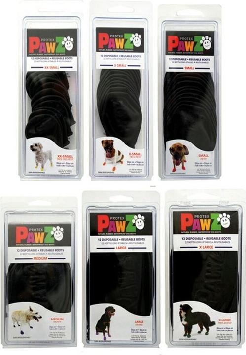 Image du produit Pawz Dog shoe XS 5.1 cm black 12 pcs - (278094) (XS, Chaussures pour chien)