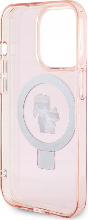 Actual product image Karl Lagerfeld KLHMP15XHMRSKCP iPhone 15 Pro Max 6.7" różowy/pink hardcase Ring Stand Karl&Choupettt (Apple iPhone 15 Pro Max)
