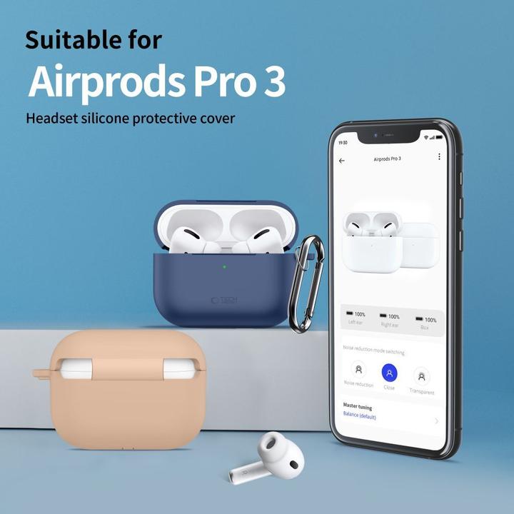 Image du produit 4Kom Headphone case Tech-Protect Apple AIRPODS PRO 3 SILICONE HOOK Navy Blue (Manchon pour casque d'écoute)