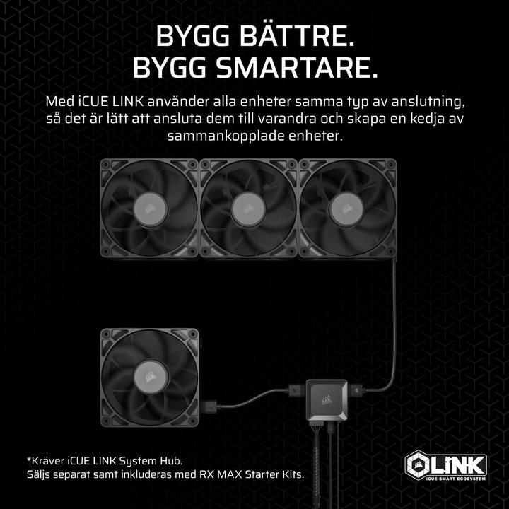Produktbild Corsair RX MAX Series, iCUE LINK RX120 MAX, 120mm Fan, Single Fan (120 mm, 1x)