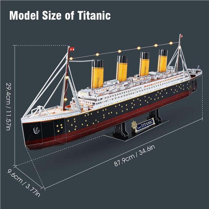 Productafbeelding Cubicfun 3d puzzel Titanic LED (266 onderdelen)