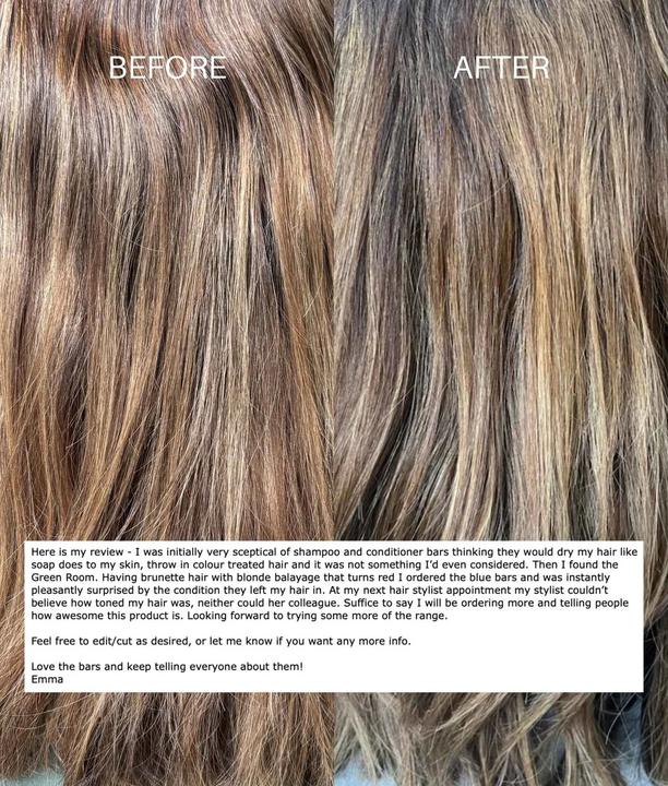 Actual product image Green Room Shampoo & Conditioner Set Color Correction Blue (Solid shampoo)