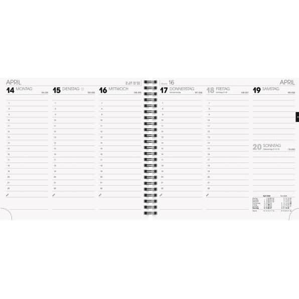 Thumbnail - Brunnen, Agenda, Quadratkalender 766 21x20,5cm 1 Woche/2 Seiten Karton-Einband blau 2025