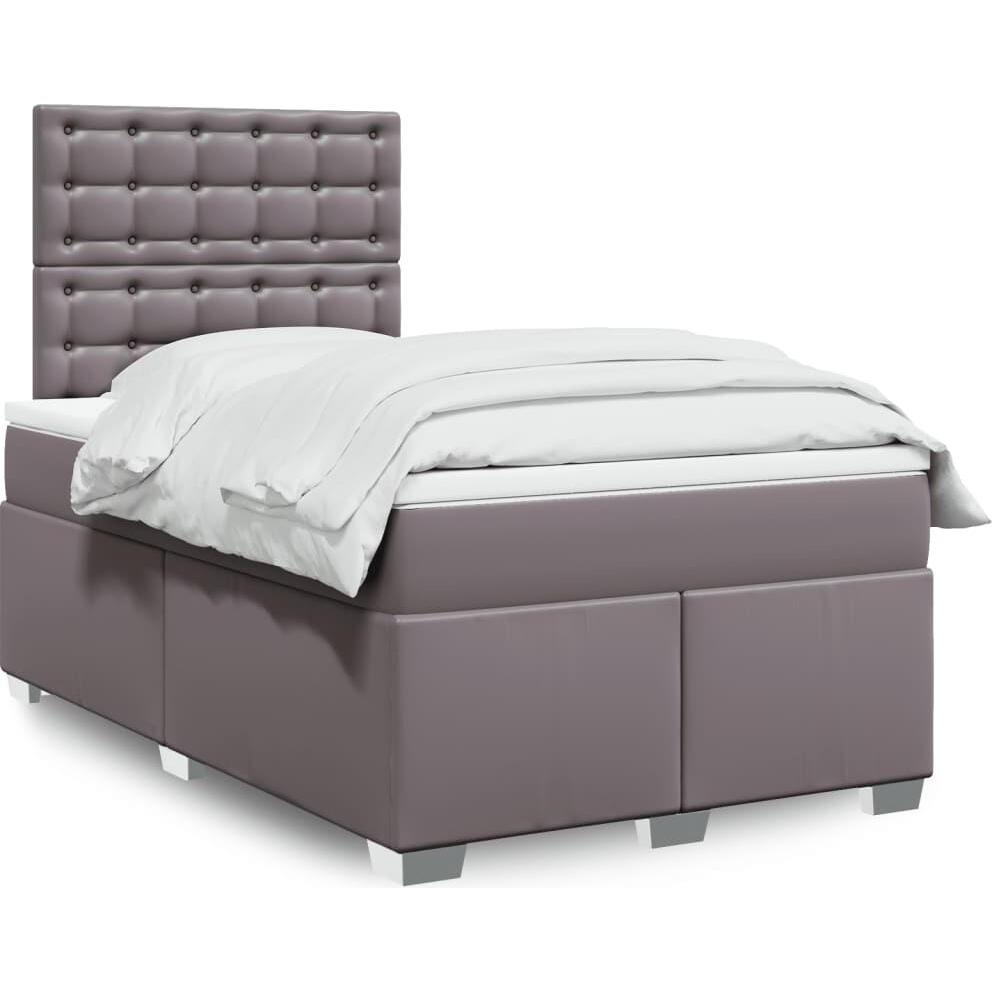 VidaXL, Bett, Bo x springbett mit Matratze 120 x 190 cm Kunstleder (120 x 190 cm)