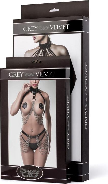 Immagine prodotto Grey Velvet Set di 3 pezzi composto da top, imbracatura e perizoma (L)