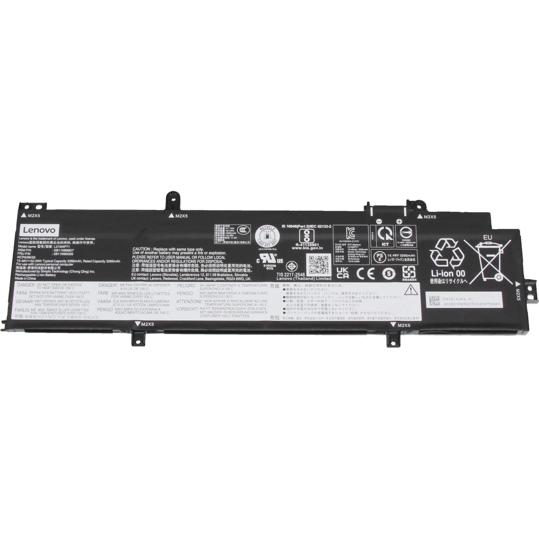 Lenovo 5B10W51867 (4 Zellen, 3390 mAh), Notebook Akku