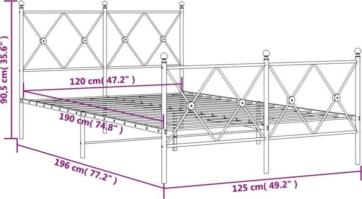 Image du produit vidaXL Bettgestell (120 x 190 cm)