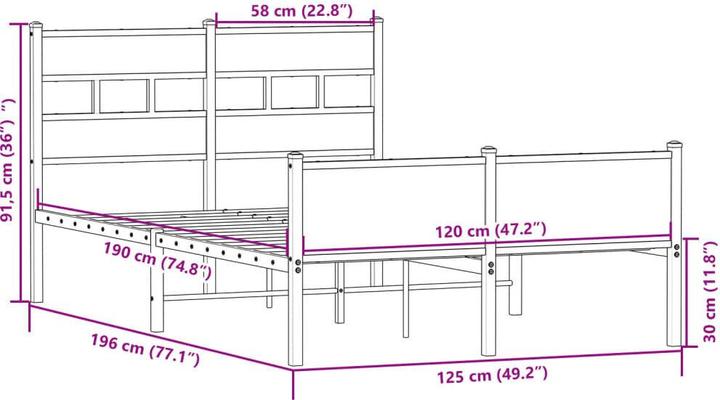Image du produit vidaXL Bettgestell (120 x 190 cm)