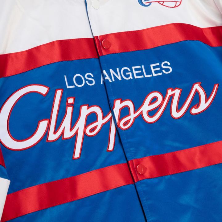 Actual product image Mitchell & Ness Heavyweight Satin Jacket - SCRIPT Los Angeles Clippers - M (M)