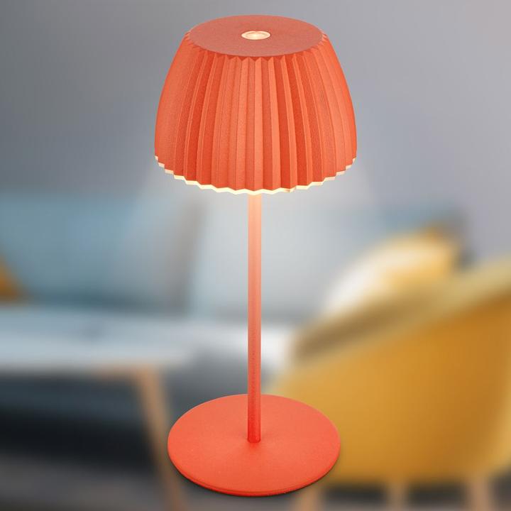 Produktbild Briloner Brilo unplugged RIFFLE Akku Mini Tischleuchte mit Lichtkante - Orange (150 lm)