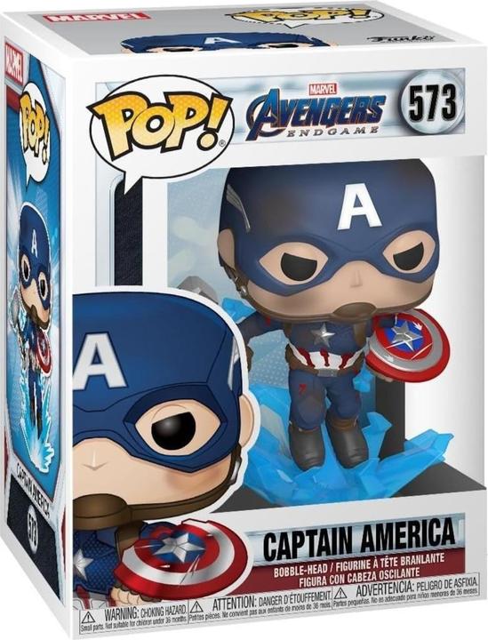 Actual product image Funko POP! Avengers: Captain America with Broken Shield & Mjölnir