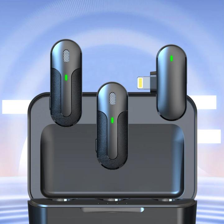 Produktbild Yesido - Lavalier Microphone 2in1 (KR16) - Lightning, 70mAh, Wireless, 2.4GHz - Black