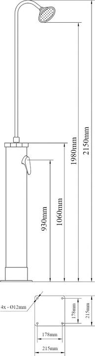 Actual product image Casa.Pro Solardusche Ampend 215 cm 18 L