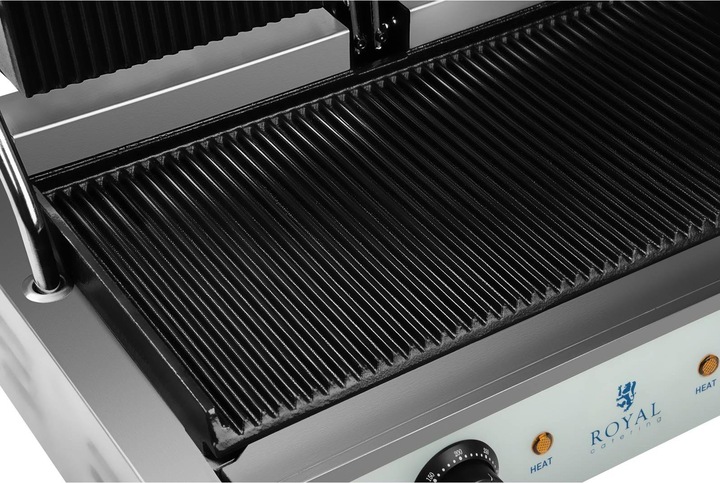 Produktbild Royal Catering Kontaktgrill Elektrogrill Elektro Doppel Panini Toaster Grill Edelstahl 2200W