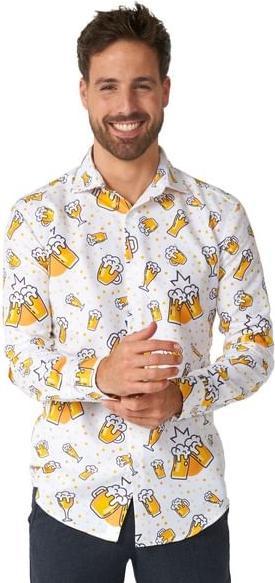 Actual product image OppoSuits Suitmeister Beer White - Heren Overhemd - Bier Kostuum - Carnavalskleding - Shirt - Wit - Maat: XXL (XXL)
