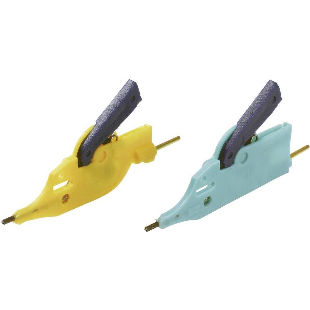 SKS Krokodilklemmen-Set Steckansch (Klemme), Messtechnik, Grün, Gelb