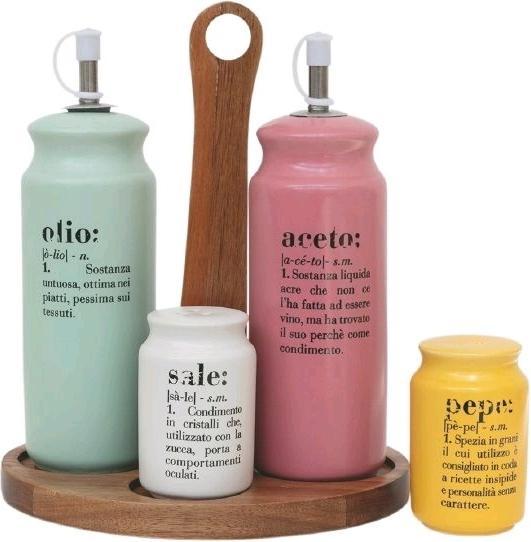 Villa D'Este Home Tivoli Victionary Colors MenageSet mit Stand, 4tlg