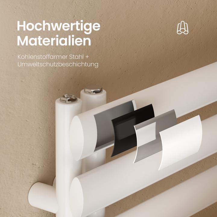 Produktbild Emke Elektrischer Badheizkörper, 1740x600mm - Weiss Ovalrohr-Handtuchtrockner