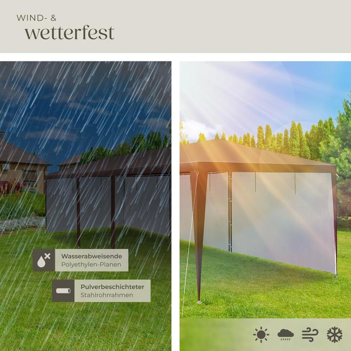 Produktbild tectake Pavillon Almchalet mit abnehmbaren Seitenteilen (900 cm, 300 cm)
