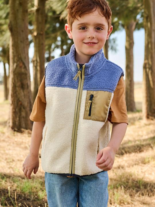 Produktbild Vertbaudet Weste Jungen aus Teddyfleece, Brusttasche (152)