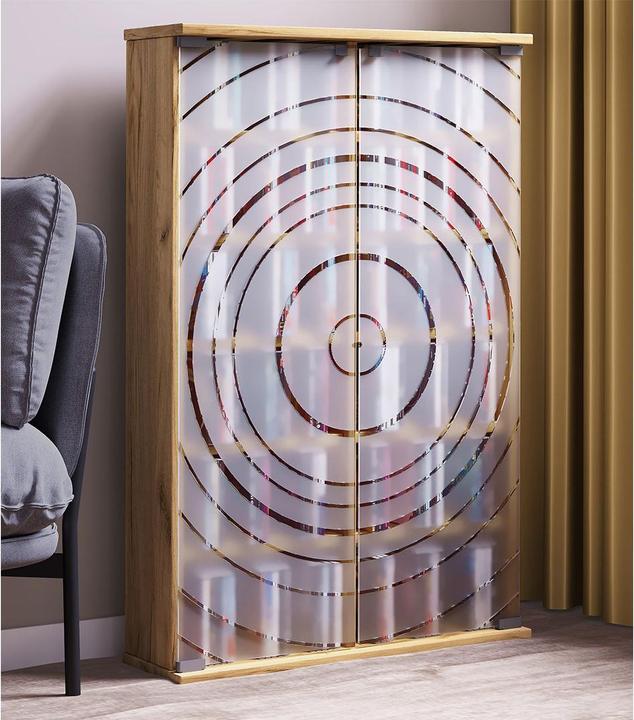 Produktbild VCM Holz CD DVD Stand Regal Glastür Tilano L (60 x 18 x 92 cm)