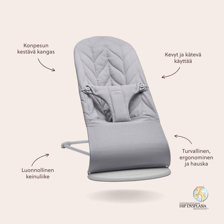 Actual product image BabyBjörn Bliss Woven Bouncer + Toy, Light Grey/Googly Eyes