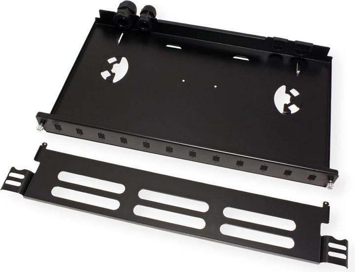 Produktbild Roline 48,30cm (19")-LWL-Gehäuse leer, 1 HE, 12x SC-Simplex oder LC-Duplex, schwarz