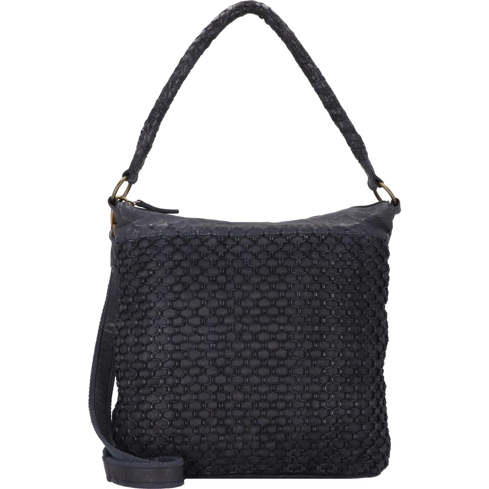 Greenland Nature, Handtasche, Femi & Nine Schultertasche Leder 39 cm, Blau