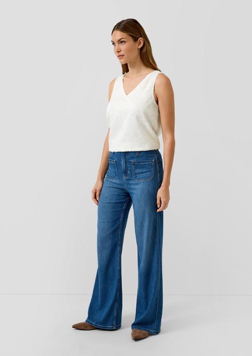 Immagine prodotto s.Oliver Bluse Ärmellose Chiffon-Bluse mit V-Ausschnitt und floralem Muster (38)