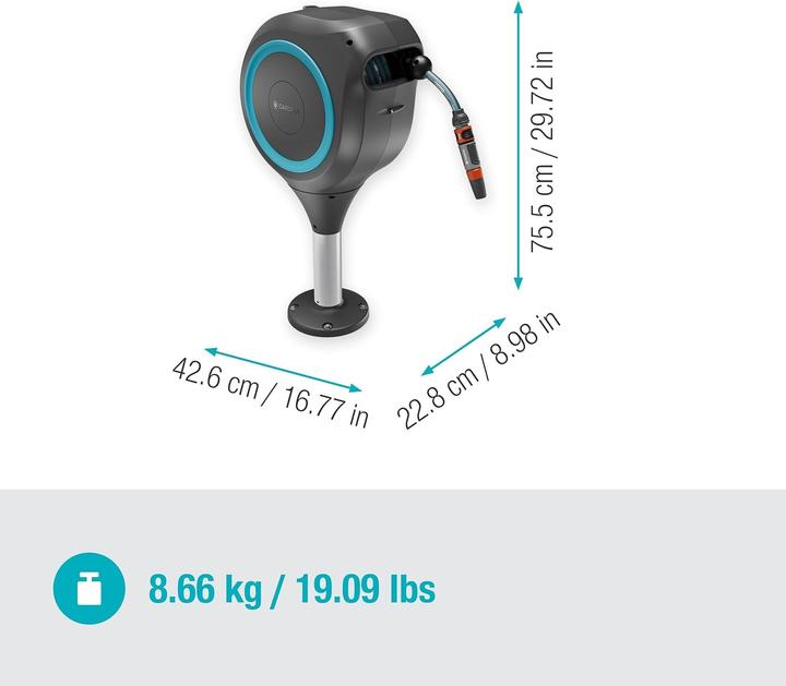 Immagine prodotto Gardena RollUp M - hose reel, Patio, turquoise (20 m)